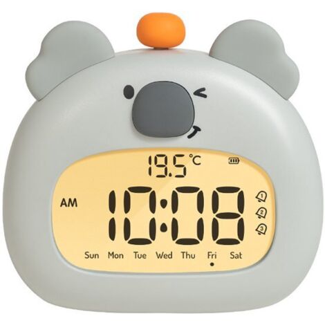 3-in-1 Kids Digital Alarm Clock - Dimmable Night Light and Sleep Trainer - USB-C Wireless Charging - Snooze Function - BPA-Free, Suitable for Boys and Girls - Koala (1/5)