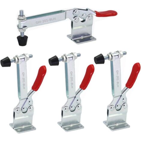 Switch Clip Set - 4 Pieces - Toggle Clip - Woodworking Quick-Release Clip - Hand Tool - Glue Clip - Silver/Red - Metal - 14.25.3 cm (1/5)