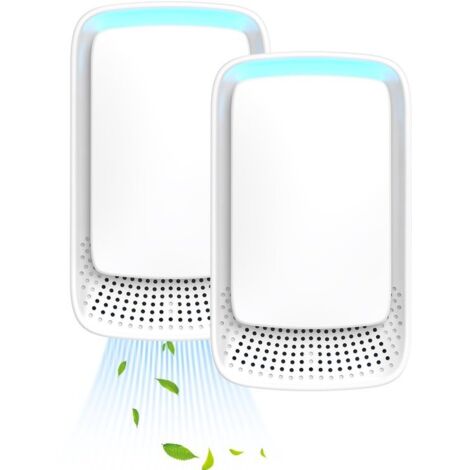 Air purifier - Built-in air purifier - Ionizer - Negative ion air purifier - Quiet operation for home use - Suitable for bedrooms, offices, pet rooms, and bathrooms - Air freshener - White - Two-piece (1/5)