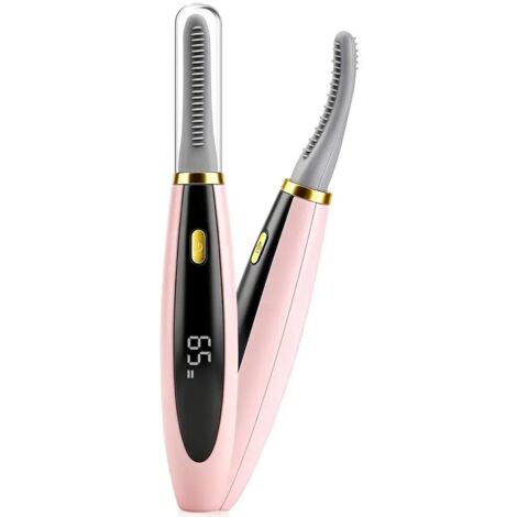 This electric eyelash curler features a safe, anti-scalding design, 3 temperature settings, a USB-C interface, an LED display, and is compact and portable, making it an ideal beauty gift. (1/5)