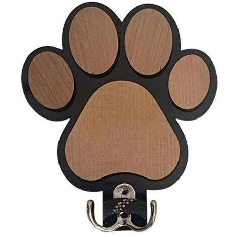 Wooden dog paw wall hook, leash hook, cute key hook, dog-themed coat hook, wall decoration hook, suitable for rustic-style homes, and an excellent gift for cat and dog lovers. (1/5)
