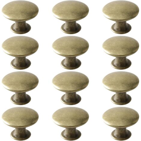 12-piece set of vintage drawer knobs, round metal wardrobe handles, kitchen cabinet handles with screws for drawer cabinet furniture, dressing table doors, 30x21mm (1/5)