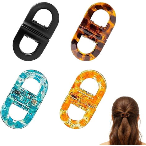 Four-piece magnetic hair clip set – Strong hold, non-slip magnetic hair clips, seamless 2-in-1 design, suitable for easy everyday hairstyles, gentle on all hair types, providing a secure hold.