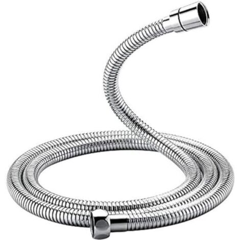 1.5m stainless steel shower hose, replacement hose, anti-tangle shower hose, suitable for showering, toilet cleaning, pet bathing, silver. (1/5)