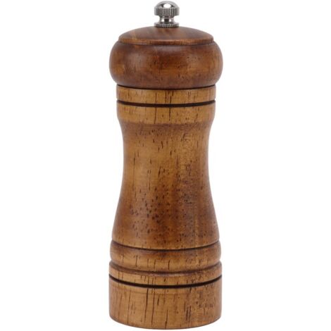 Wooden pepper grinder – professional adjustable grind, ceramic grinding core – 14.3 x 5.5 cm / 5.6 x 2.2 inches – suitable for household salt and pepper. (1/5)