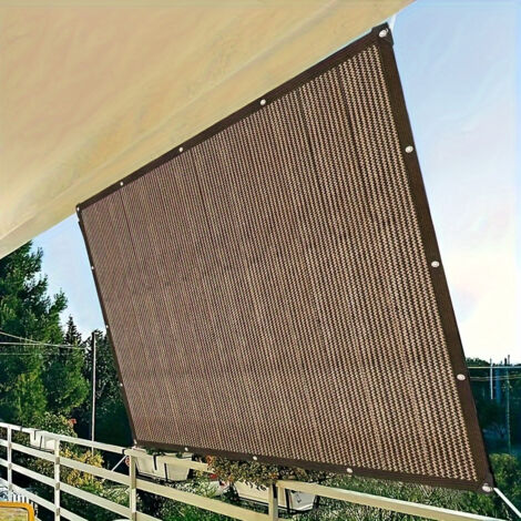Outdoor shade netting - brown, UV-protective, durable awning suitable for travel, picnics, and pool use - 3x3m (1/4)