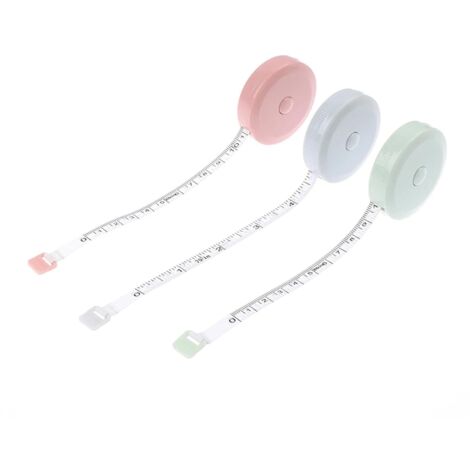 1.5m sewing tape measure, 3 double-scale sewing tape measures per pack, soft automatic extendable tape measure, portable soft tape measure, sewing supplies, mini children's and household tape measure (1/4)