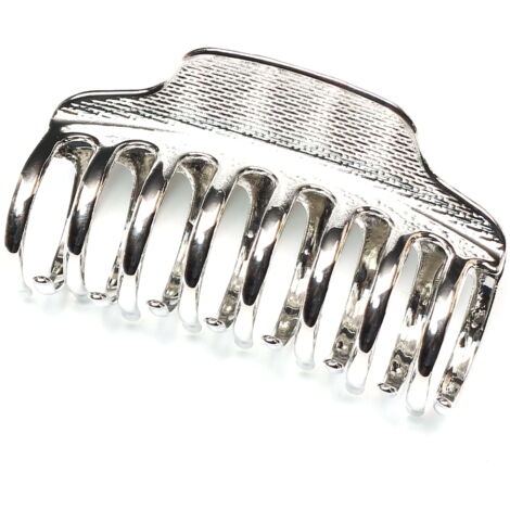 Large metal hair clip, women's non-slip thick long hair accessory, 1 piece, silver. (1/4)