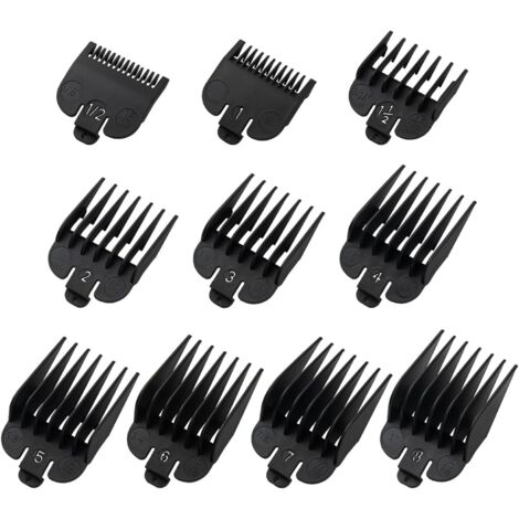 10-piece set of hair clipper combs, limited quantity combs, hair clipper set, Val hair clipper protective cover 1.5-25 mm. (1/4)