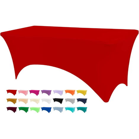 Stretch tablecloth, suitable for tables seating 6-8 people, a versatile stretch tablecloth suitable for parties, banquets, weddings and various events - Red (1/5)