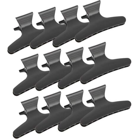 12 butterfly hair clips, salon hair clips, hair styling tools for styling, cutting, trimming and coloring hair (black). (1/5)