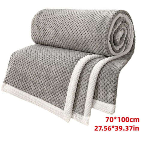 Cooling quilt, heat-absorbing and heat-insulating knitted blanket for adults, children and babies, light gray (70100cm)