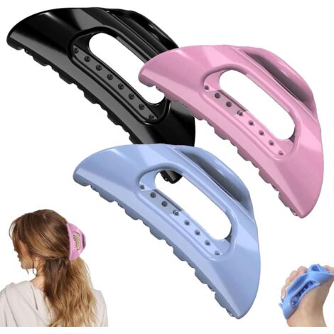 Three-piece comfortable hair clip set, ultra-soft and flexible, suitable for thick and long hair, comfortable cloud-shaped clip, strong grip and non-slip, lightweight. (1/5)