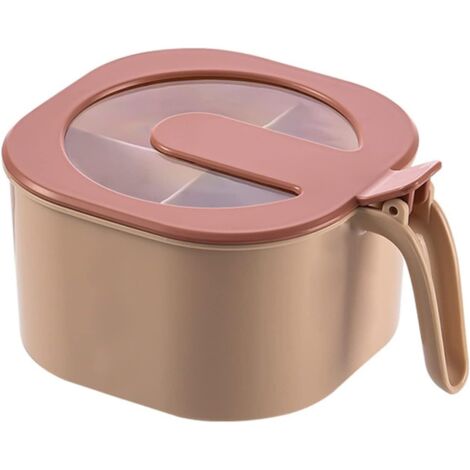 spice jar with a lid, 4 compartments, a spice rack, a spice container with a handle, and 4 spoons. A home kitchen spice jar for sugar, salt, and pepper (pink). (1/5)
