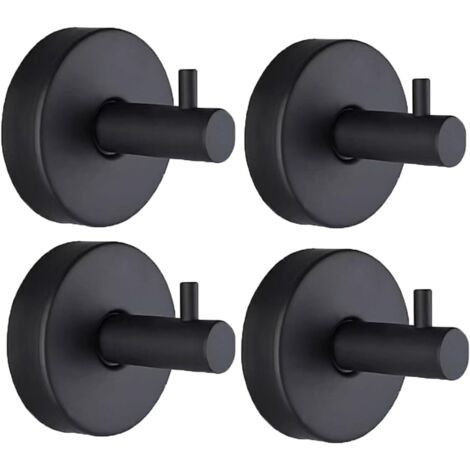 Suction cup shower hooks, towel hooks, suitable for bathrooms, kitchens, doors, walls, bathrobes, waterproof, reusable, detachable, no drilling required, stainless steel hooks, 4-pack. (1/5)