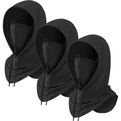 3-pack Balakraff, sun protection and UV protection, breathable full-head mask, unisex, suitable for activities such as motorcycling and fishing - Black (1/5)