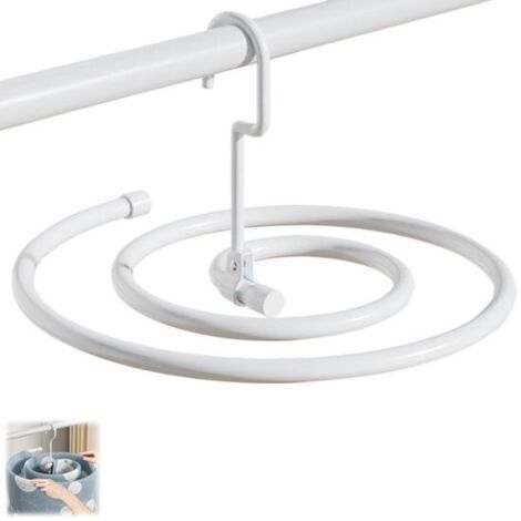 Spiral Clothes Drying Rack - Foldable Bedding Storage Rack - Suitable for drying down comforters, sheets, towels, and curtains - White - Diameter 41.8 cm - Tube Wall Thickness 1.2 cm - Tube Length 2.2 (1/5)
