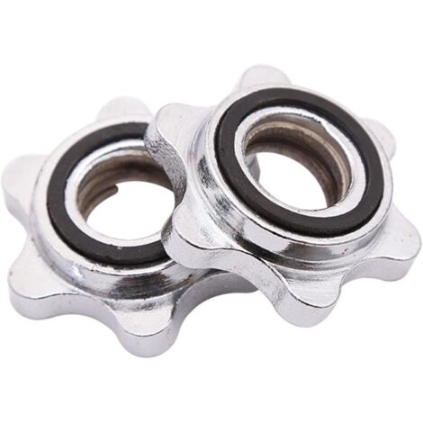 Barbell clamps, quick-release pair of locking barbell clamps, anti-slip dumbbell hexagonal nuts 25mm twist-lock clamp screw clips, suitable for fitness weight training. (1/5)