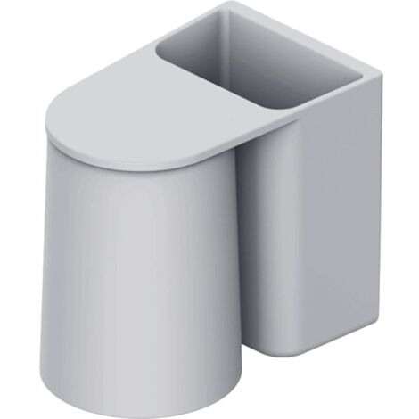 Support Brosse Dents Magnétique Gris Mural Gobelet Dentifrice (1/4)
