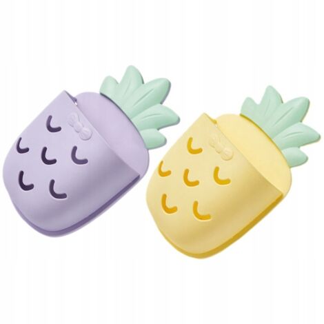 2 Étagères Murales Ananas Forme Cosmétiques Brosse Dents (1/4)