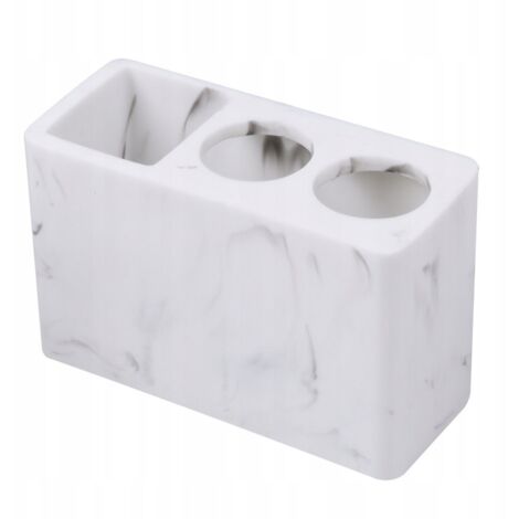 Support Brosse Dents Dentifrice Résine Blanc Salle Bain (1/4)