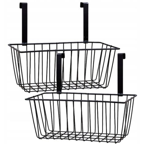 Set Étagère Suspendue Métal Noir Pratique Salle Bain (1/4)