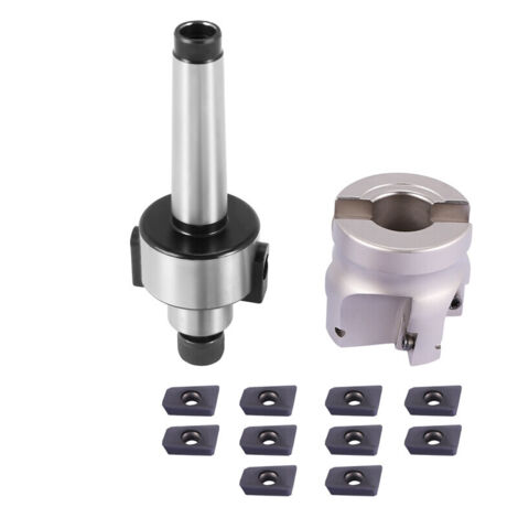 Fraise à surfacer MT2 M10 50mm + 10 plaquettes carbure APMT1604 CNC (1/2)