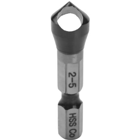 Foret chanfrein HSS-Co M35 revêtement TiAlN 1/4" hex 2-5mm (1/5)