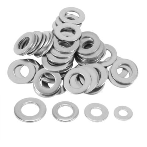 Rondelles métriques mixtes 200 pièces M3 M4 M5 M6 forme A inox plates épaisses (1/2)