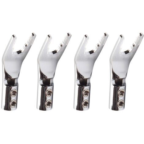 4 pièces connecteurs audio Y banane U/Y plaqué rhodium cuivre HiFi (1/5)