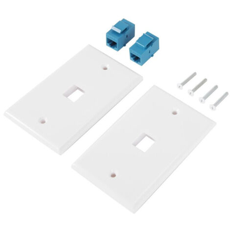 Lot de 2 plaques murales Ethernet 1 port RJ45 Cat6 femelle-femelle (1/5)