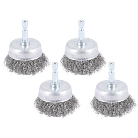 4 pièces brosses métalliques pour perceuse 1/4" tige 2" acier carbone grossier (1/5)