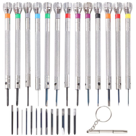 13 pièces tournevis précision horloger 0.6-2.0mm avec 13 lames supplémentaires (1/5)