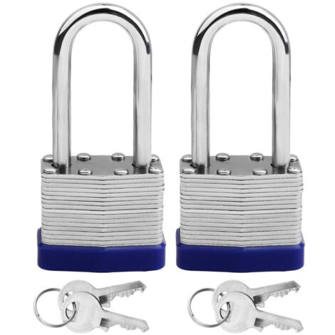 Paquet de 2 cadenas à clé robustes 70mm pour abri jardin, résistants intempéries (1/5)