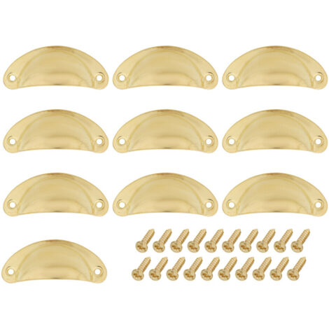 10 poignées tiroir cuisine ton or, entraxe 66mm (1/5)