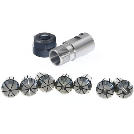 1 mandrin C25 ER20 10mm + 7 pinces 3-12mm avec tige extension pour CNC (1/5)