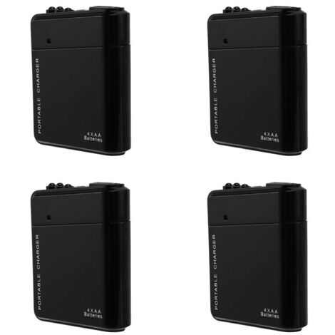 1 chargeur portable USB urgence pour téléphone boîtier 4 piles AA Noir (1/5)