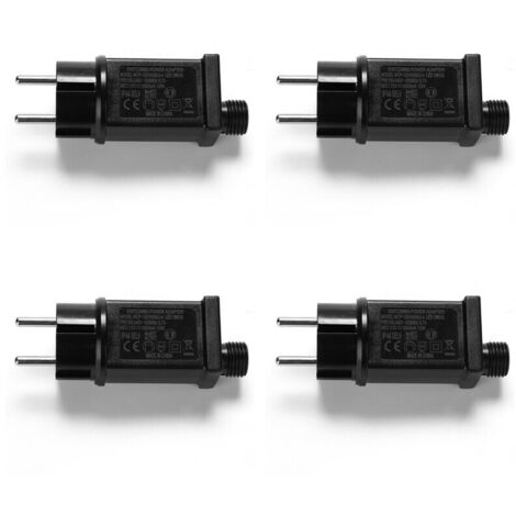4 adaptateurs secteur 12V 12W avec LED fixe/clignotante pour radiateur électrique IP44 étanche (1/5)