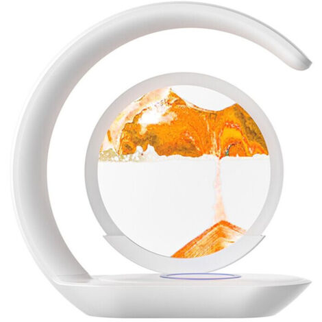 Chargeur sans fil 15W peinture sable mouvant veilleuse décoration bureau station rapide Orange (1/5)