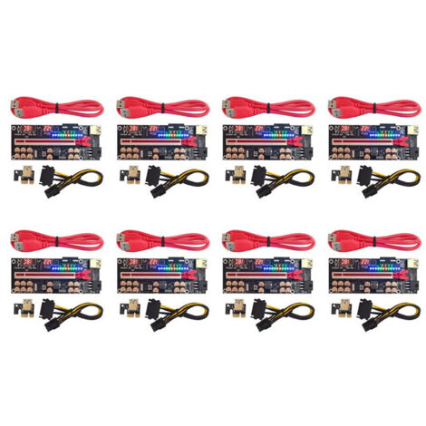 8X câble VER018 PRO PCI-E USB 3.0 018 PCI Express 1X vers 16X PCIe adaptateur extension minage Bitcoin Rouge (1/5)