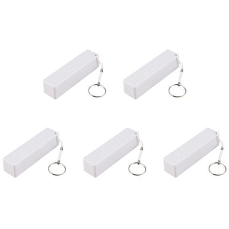 5 batteries externes chargeur portable 18650 avec porte-clés Blanc sans batterie (1/5)