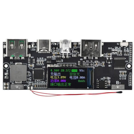 Module power bank bidirectionnel charge rapide 22.5W PD écran couleur 5V 4.5A DIY carte sans interface L (1/5)