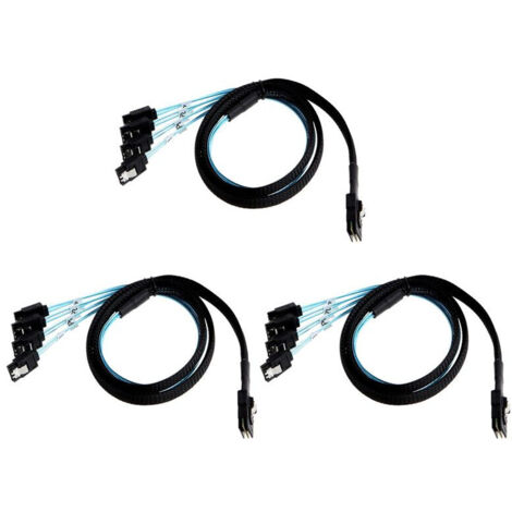 3 câbles SAS 36 broches SFF-8087 mâle vers 4x 7 broches femelle contrôleur vers cible 1.0 mètre (1/5)