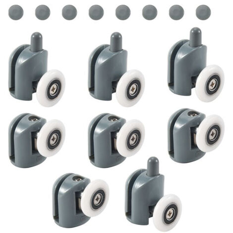 8 roulettes porte douche coulissante guide poulies verre accessoires (1/5)