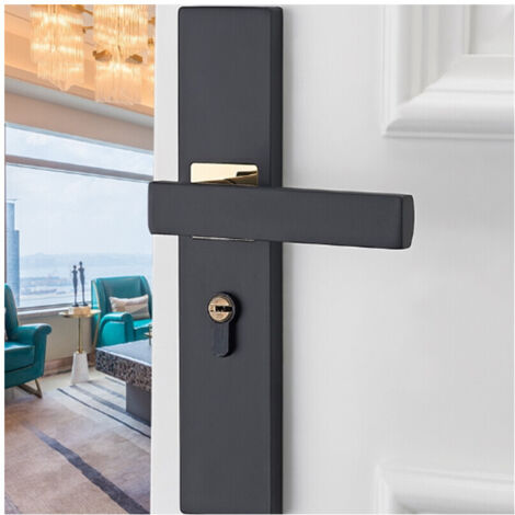 Serrure porte chambre anti-vol silencieuse alliage aluminium poignée intérieure (1/5)