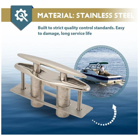 1 taquet escamotable inox 316 marine bateau 5 pouces pont accessoire (1/5)