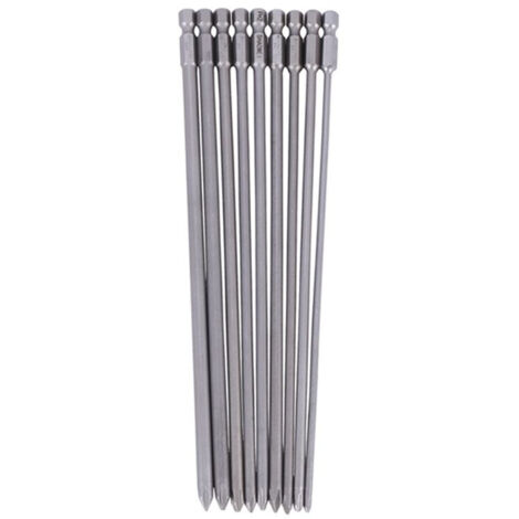 9 embouts tournevis Phillips longs 1/4" 200mm PH1 PH2 magnétiques S2 perceuse (1/2)