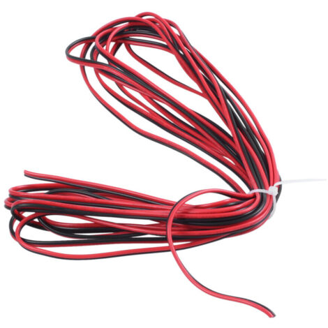 Câble électrique 5M 22AWG noir rouge double pour haut-parleur auto (1/5)