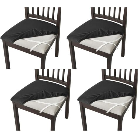 Housses de chaise élastiques, housses de chaise haute, housses extensibles pour chaise haute, housses de chaise haute pour enfants - noir - lot de quatre pièces (1/4)
