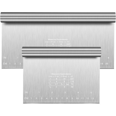 Coupe-pâte en acier inoxydable, lot de 2, avec échelle, 22 cm et 15 cm (1/5)